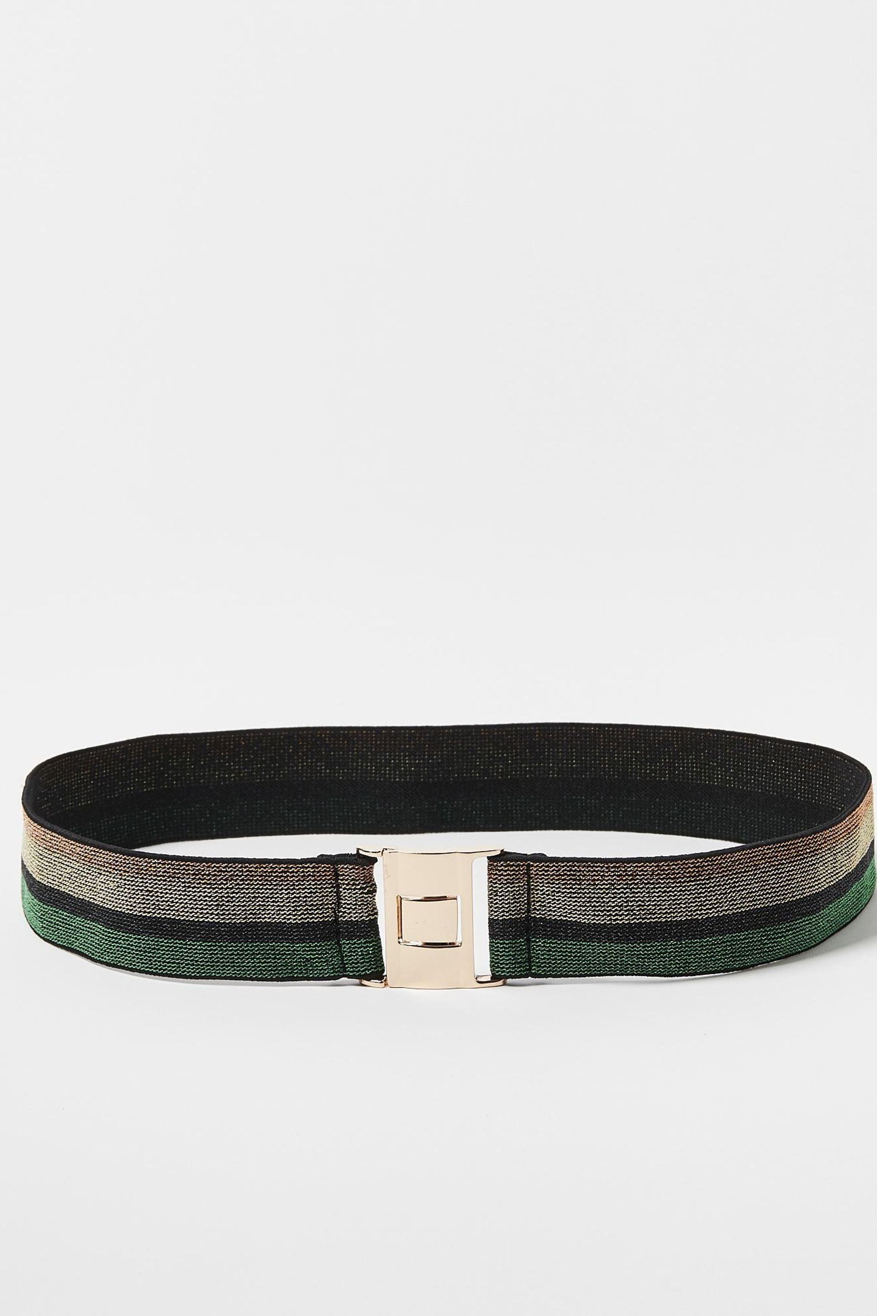 Oliver Bonas Black Sparkle Rainbow Stretch Belt
