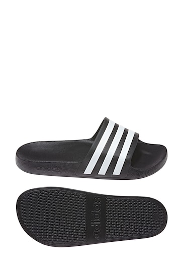 adidas Black/White Sportswear Adilette Aqua Slides