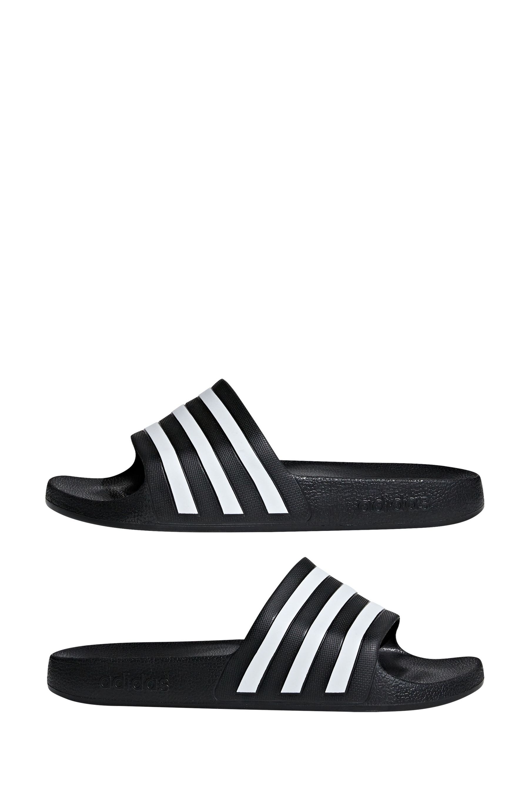 Adidas black and white slides clearance