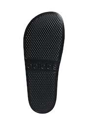 adidas Black/White Sportswear Adilette Aqua Slides - Image 5 of 9
