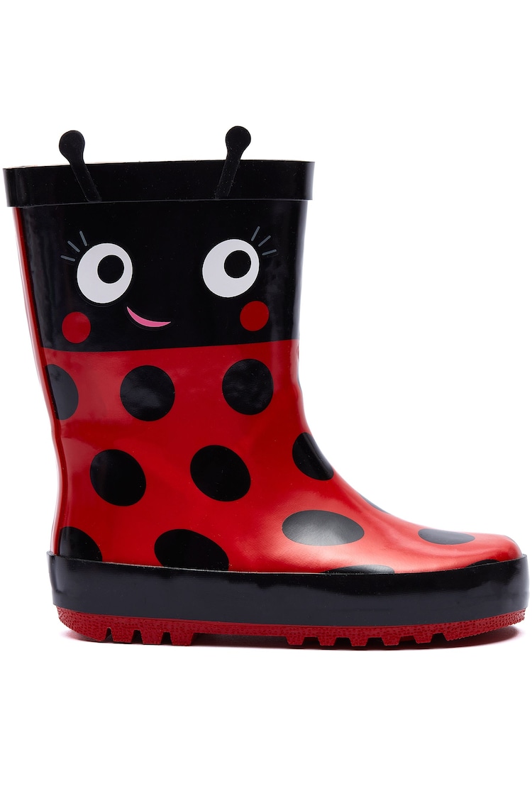 Harry Bear Purple Ladybird Printed Wellies - Image 2 of 5