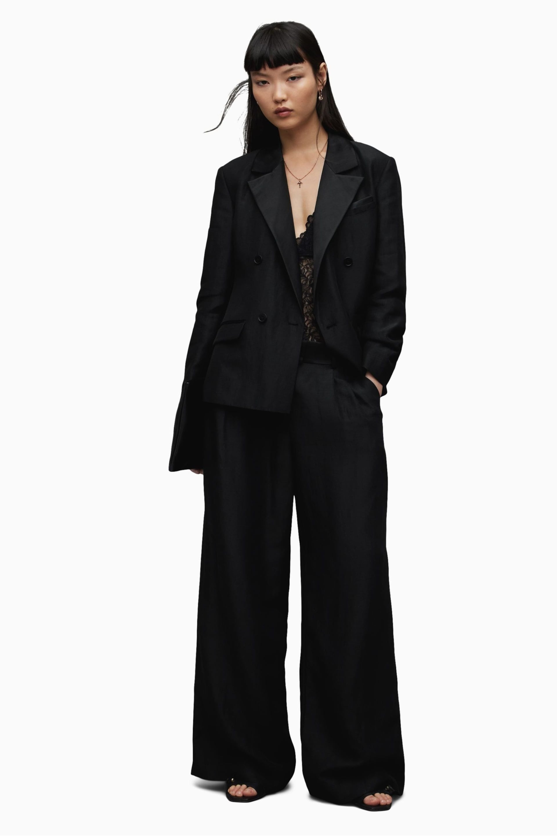 AllSaints Black Eve Blazer - Image 1 of 6