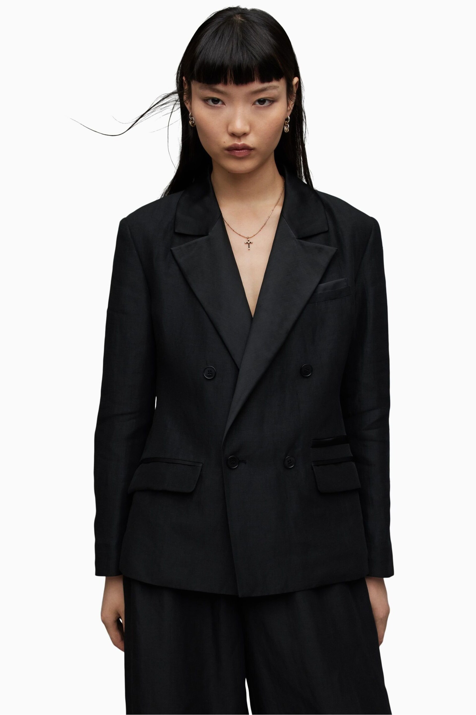 AllSaints Black Eve Blazer - Image 3 of 6