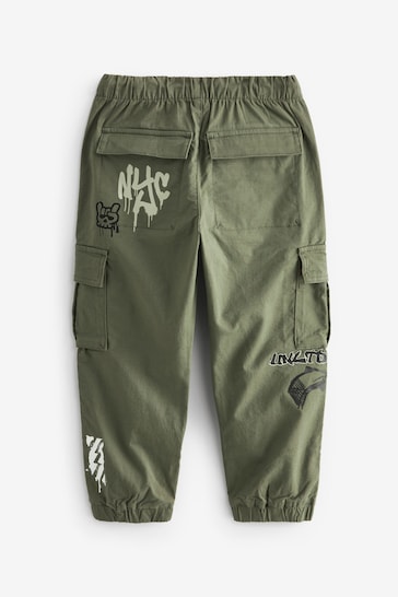 Khaki Graffiti Cargo Trousers (3-16yrs)