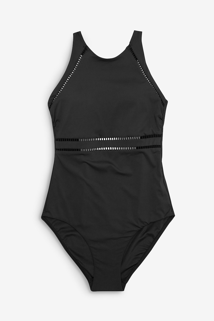 Black High Neck Tummy Control Shaping Swimsuit - Image 2 of 2