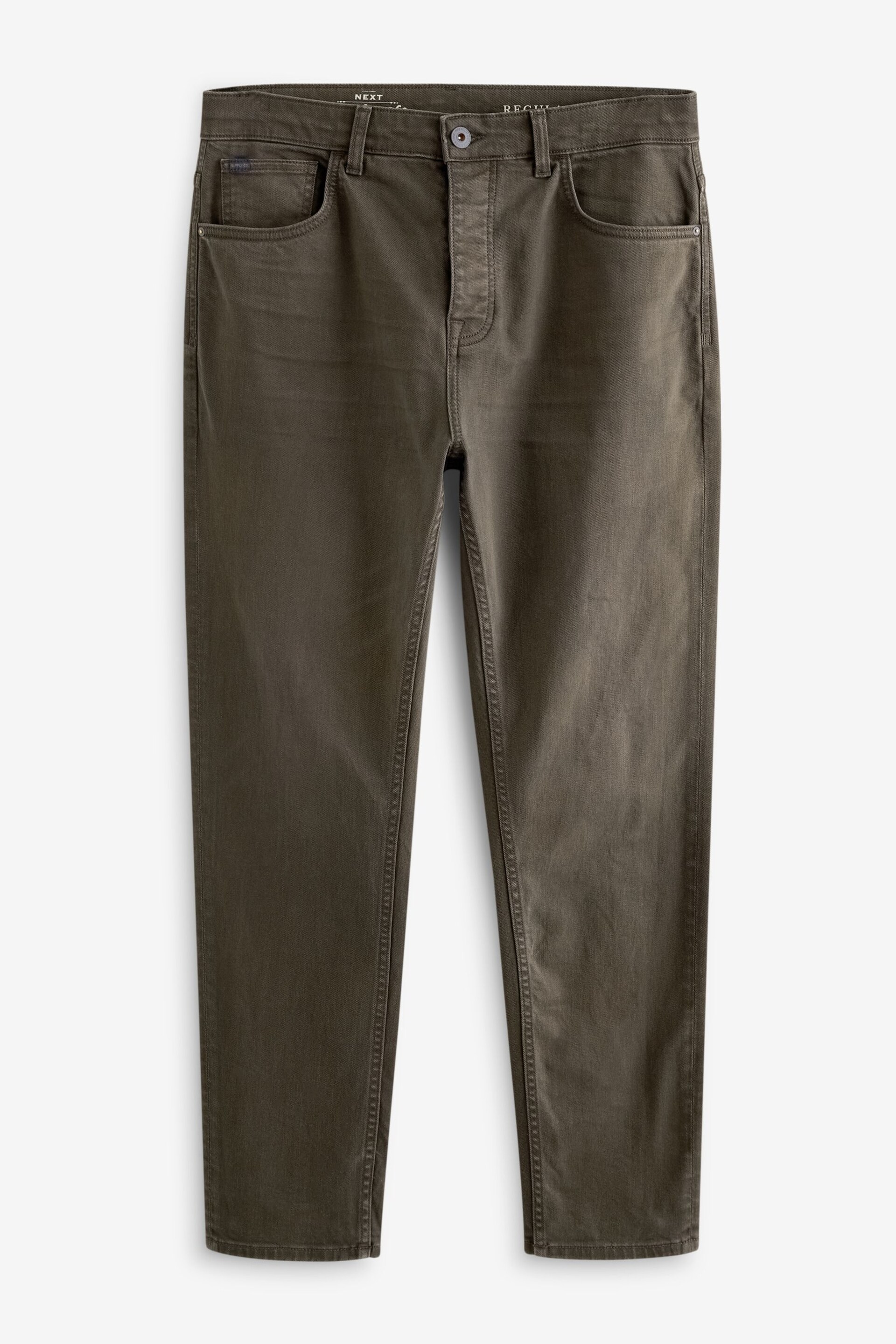 Brown Dark Regular Fit Overdyed Denim Jeans - Image 6 of 10
