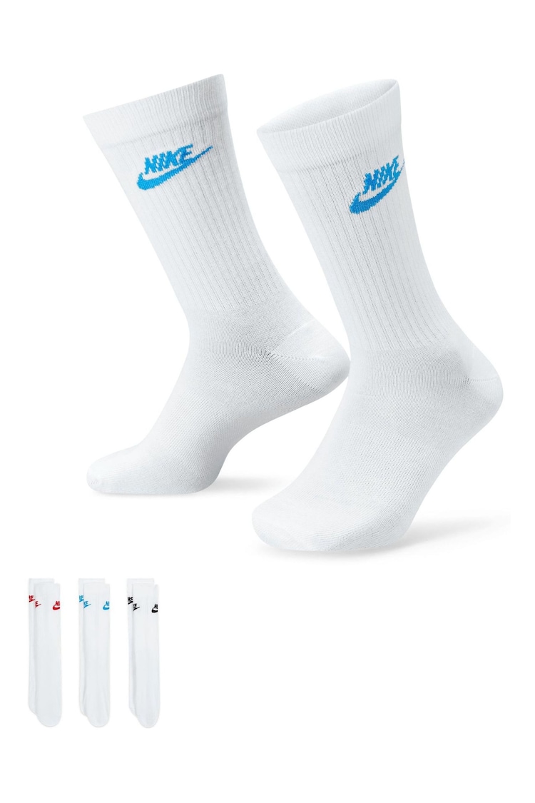 Nike White/Multi Everyday Essential Socks 3 Pack - Image 1 of 4