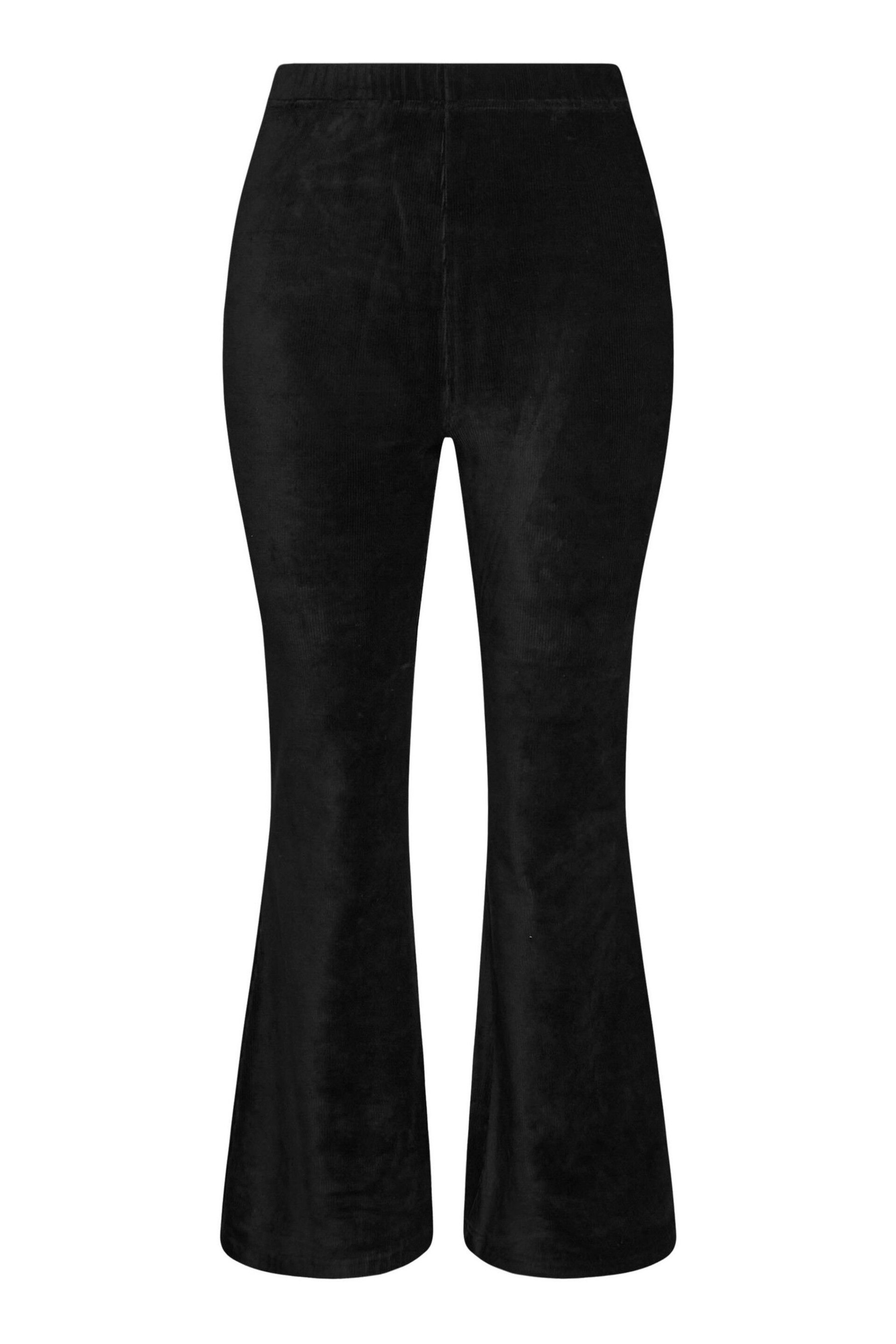 Yours Curve Black Cord Flare Trousers - Image 3 of 3