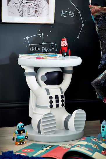 White Astronaut Kids Bedside Table
