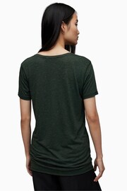 AllSaints Green Emelyn Shimmer T-Shirt - Image 2 of 6
