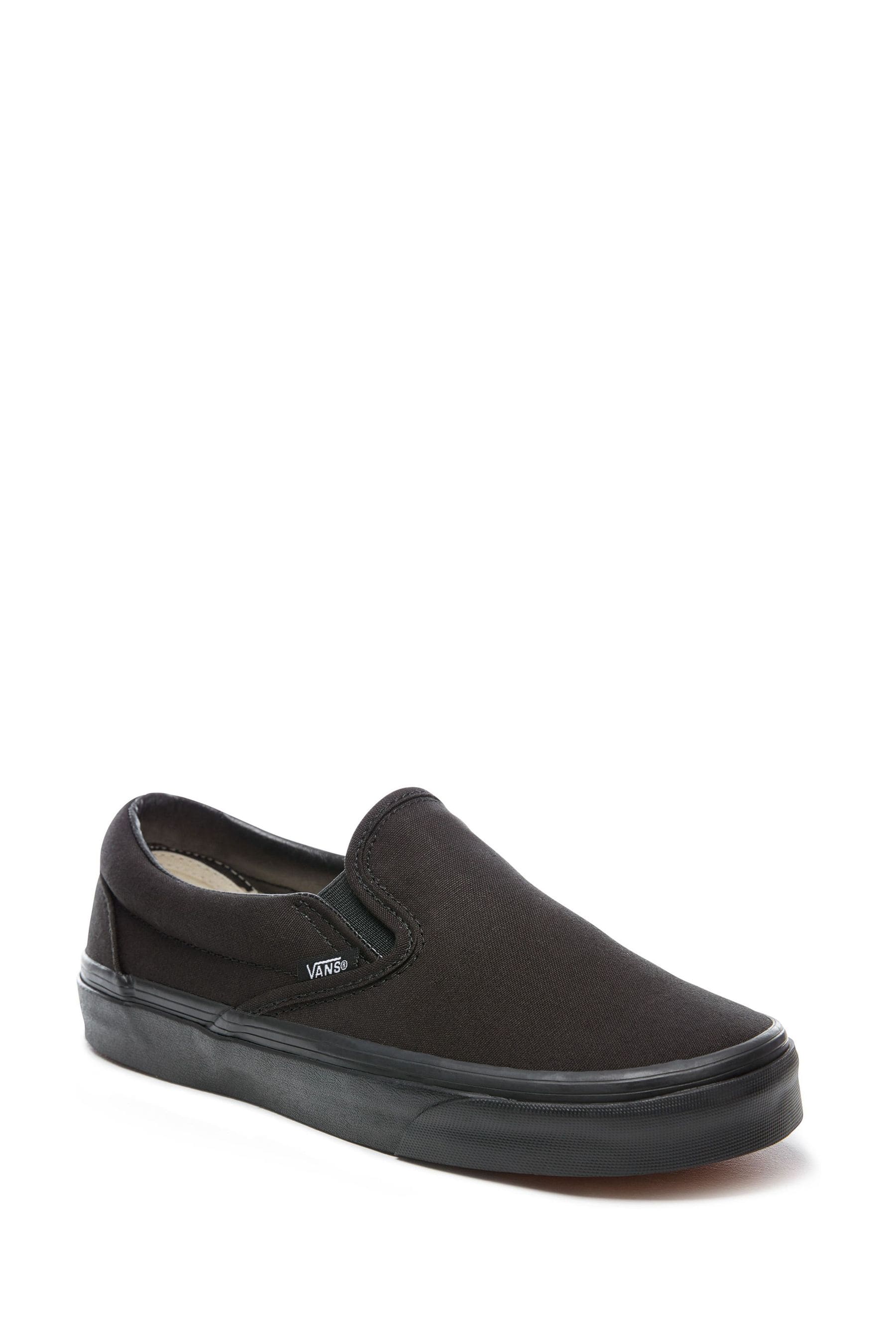 Black leather vans slip ons mens outlet