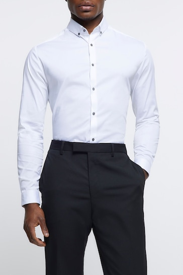 River Island White Muscle Fit Shirt