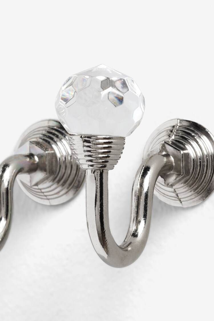 Set of 2 Chrome Isabel Curtain Tie Back Hooks - Image 3 of 3