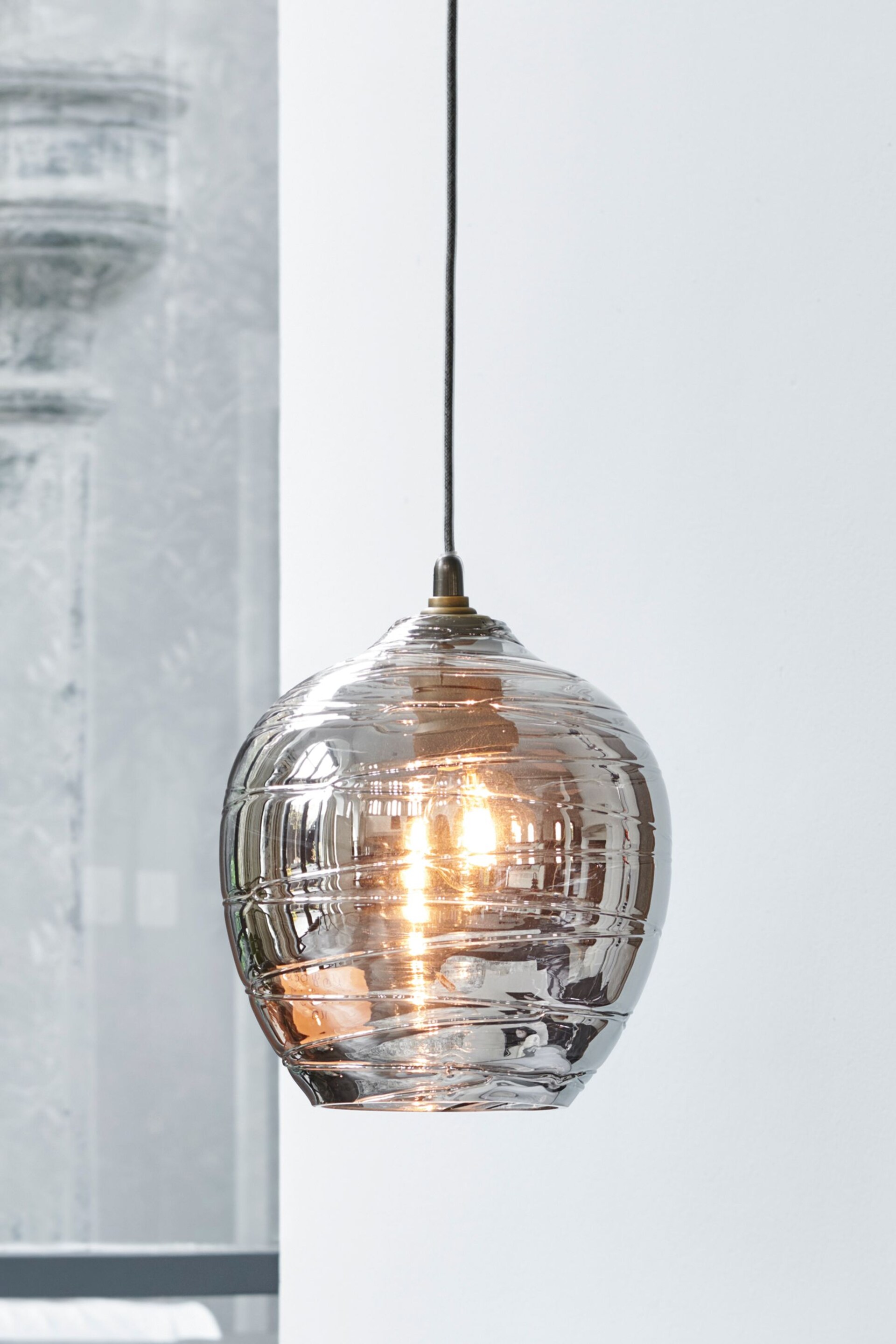 Smoke Grey Drizzle Easy Fit Pendant Lamp Shade - Image 1 of 3