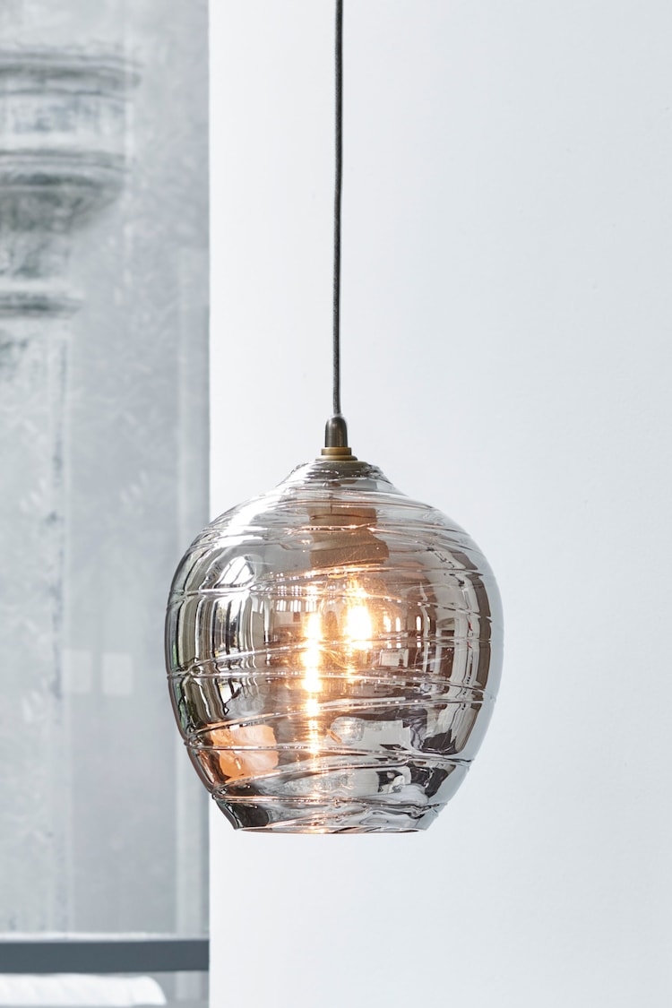 Smoke Grey Drizzle Easy Fit Pendant Lamp Shade - Image 1 of 6