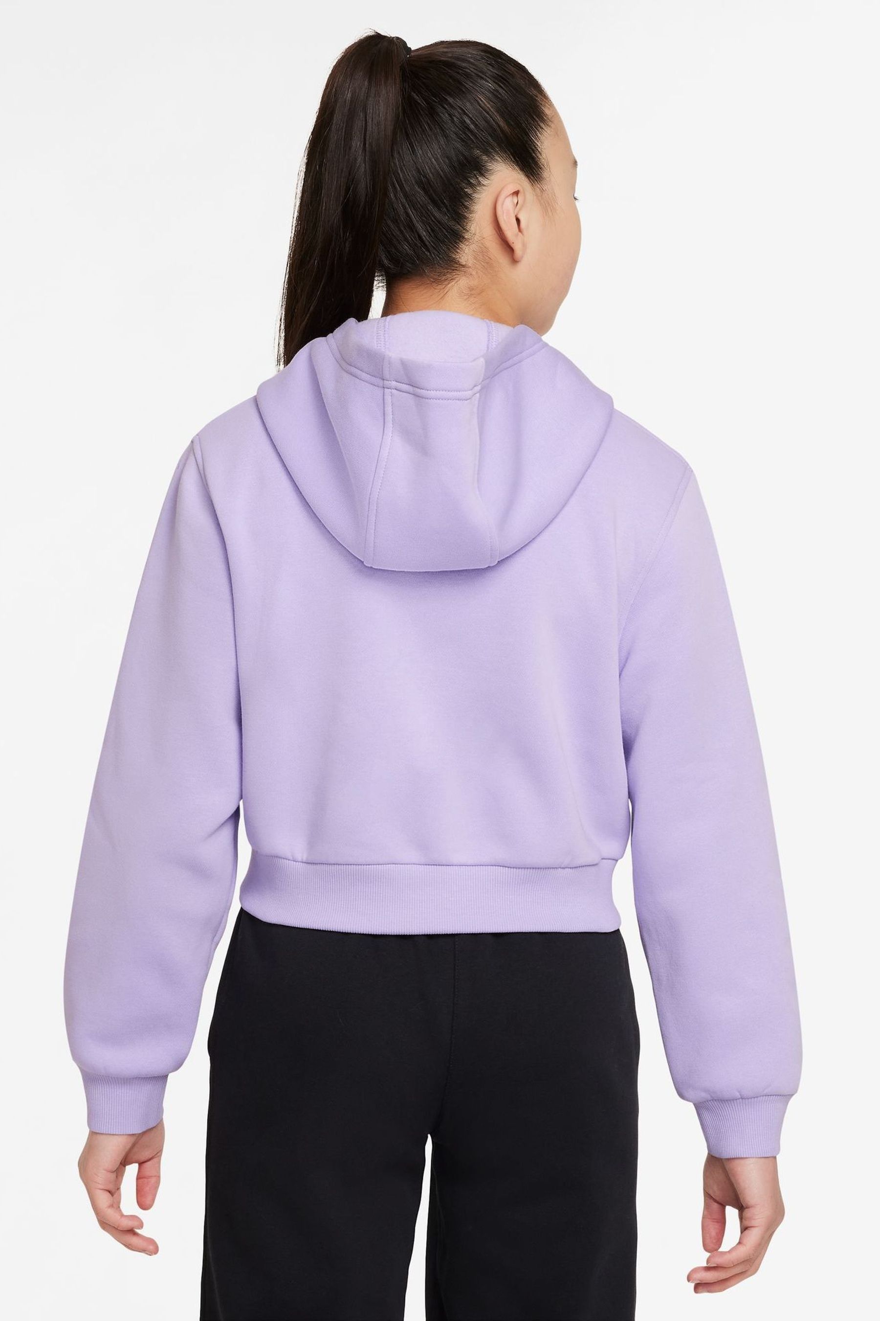 Nike purple cropped sweatshirt clearance