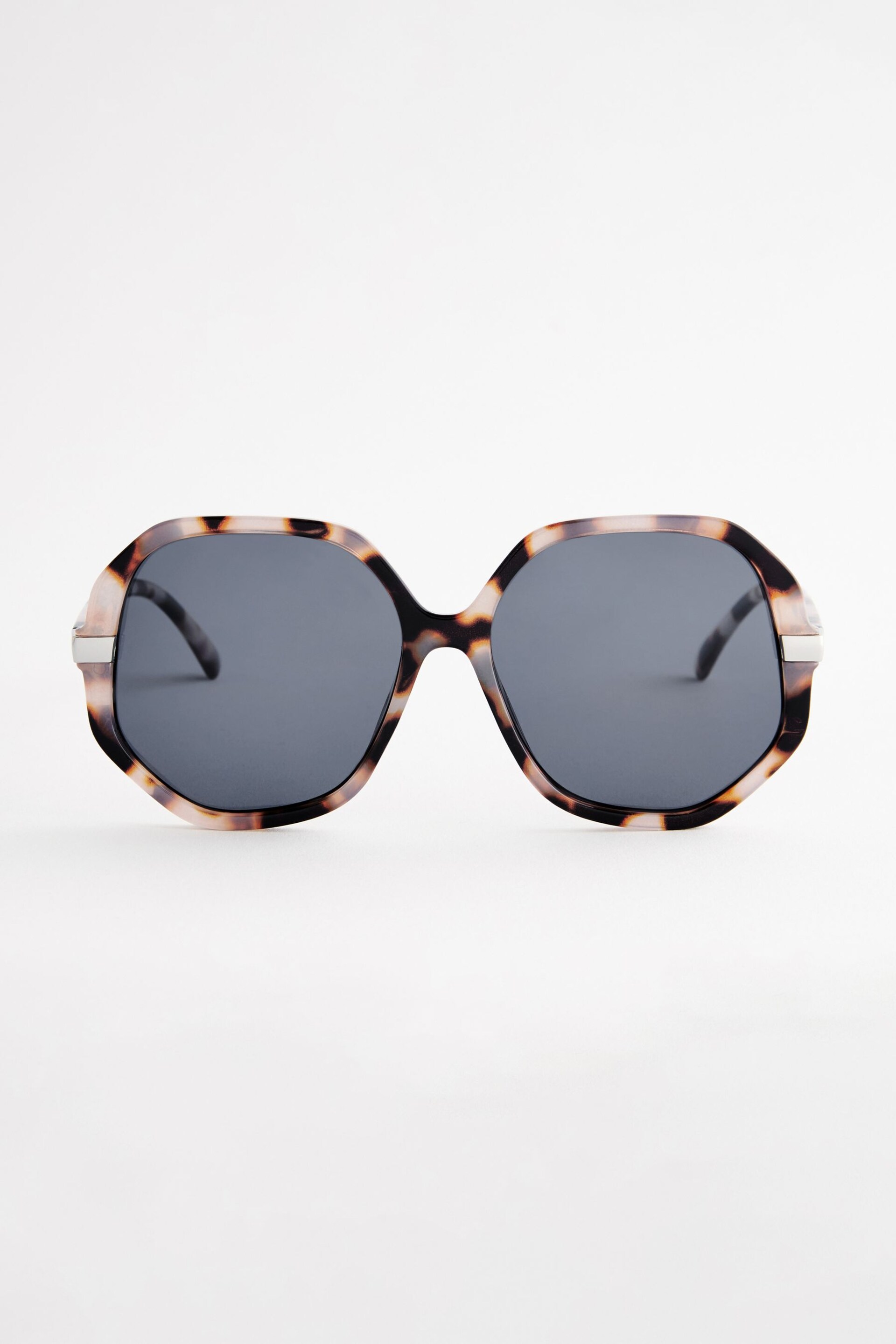 Tortoiseshell Brown Soft Hexagon Sunglasses - Image 4 of 6