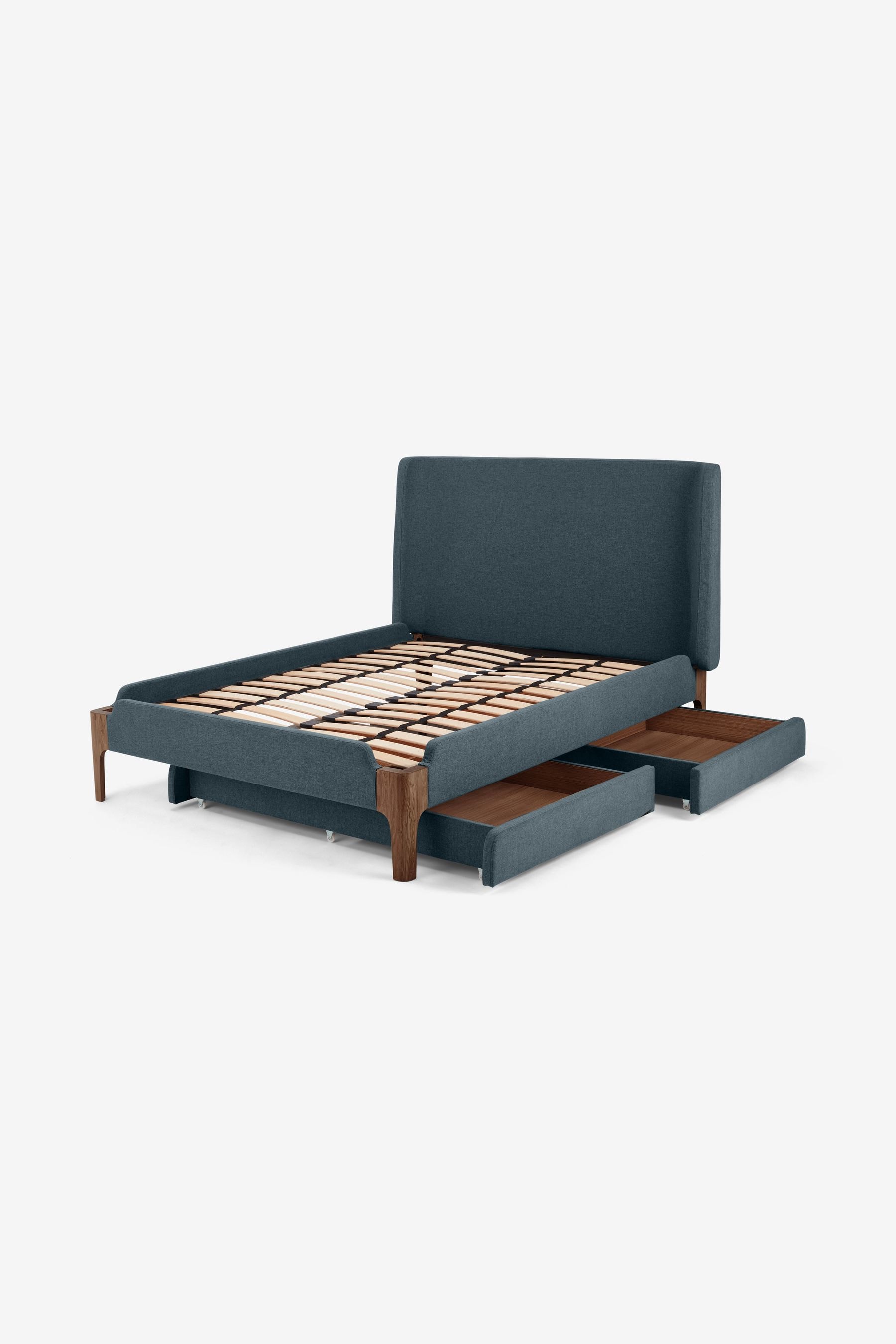 MADE.COM Aegean Blue Roscoe Bed With Storage