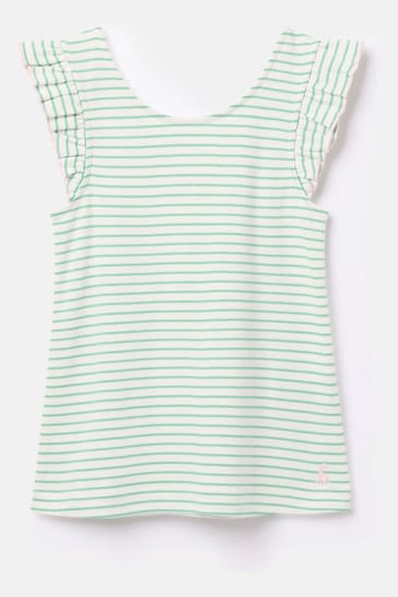 Joules Butterfly Green Frill Sleeve Jersey Vest