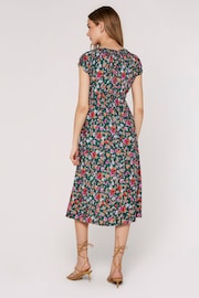 Apricot Green Multi Ditsy Floral Print Milkmaid Midi Dress - Image 2 of 5