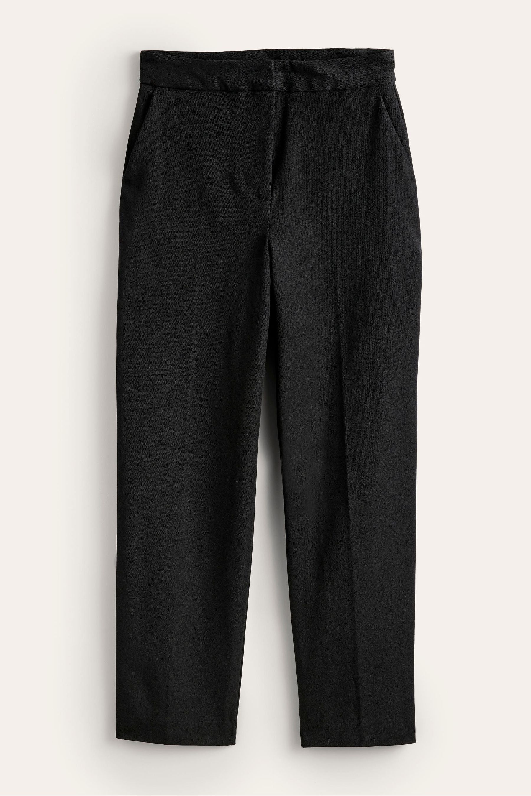 Black stretch tapered trousers top
