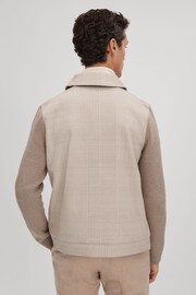 Reiss Oatmeal Max Hybrid Knit Zip-Through Jacket - Image 5 of 6
