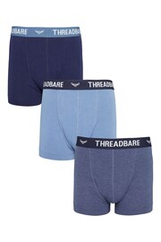 Threadbare Blue Hipster Trunks 3 Pack - Image 1 of 6