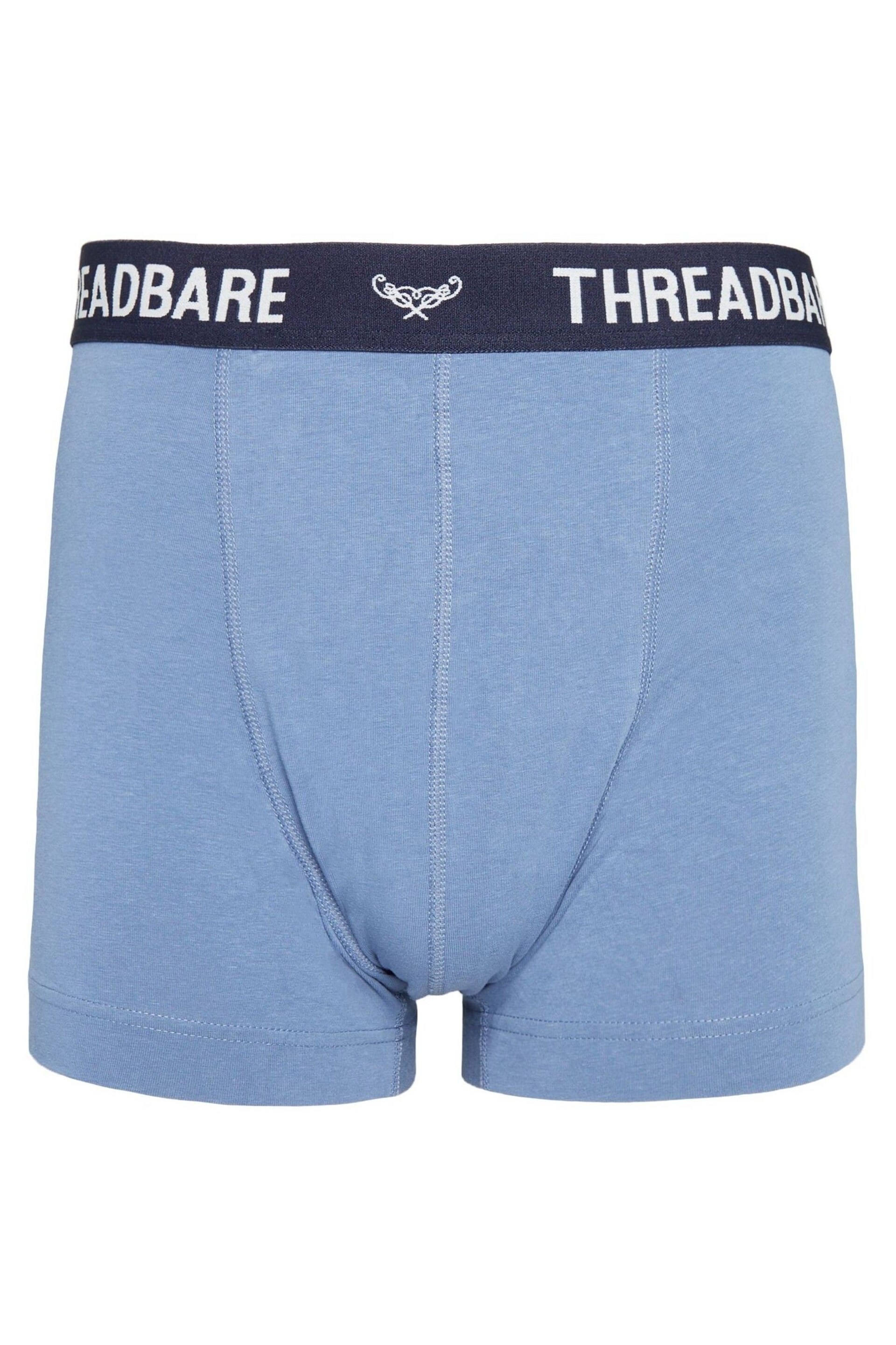 Threadbare Blue Hipster Boxers 3 Packs - Image 2 of 6