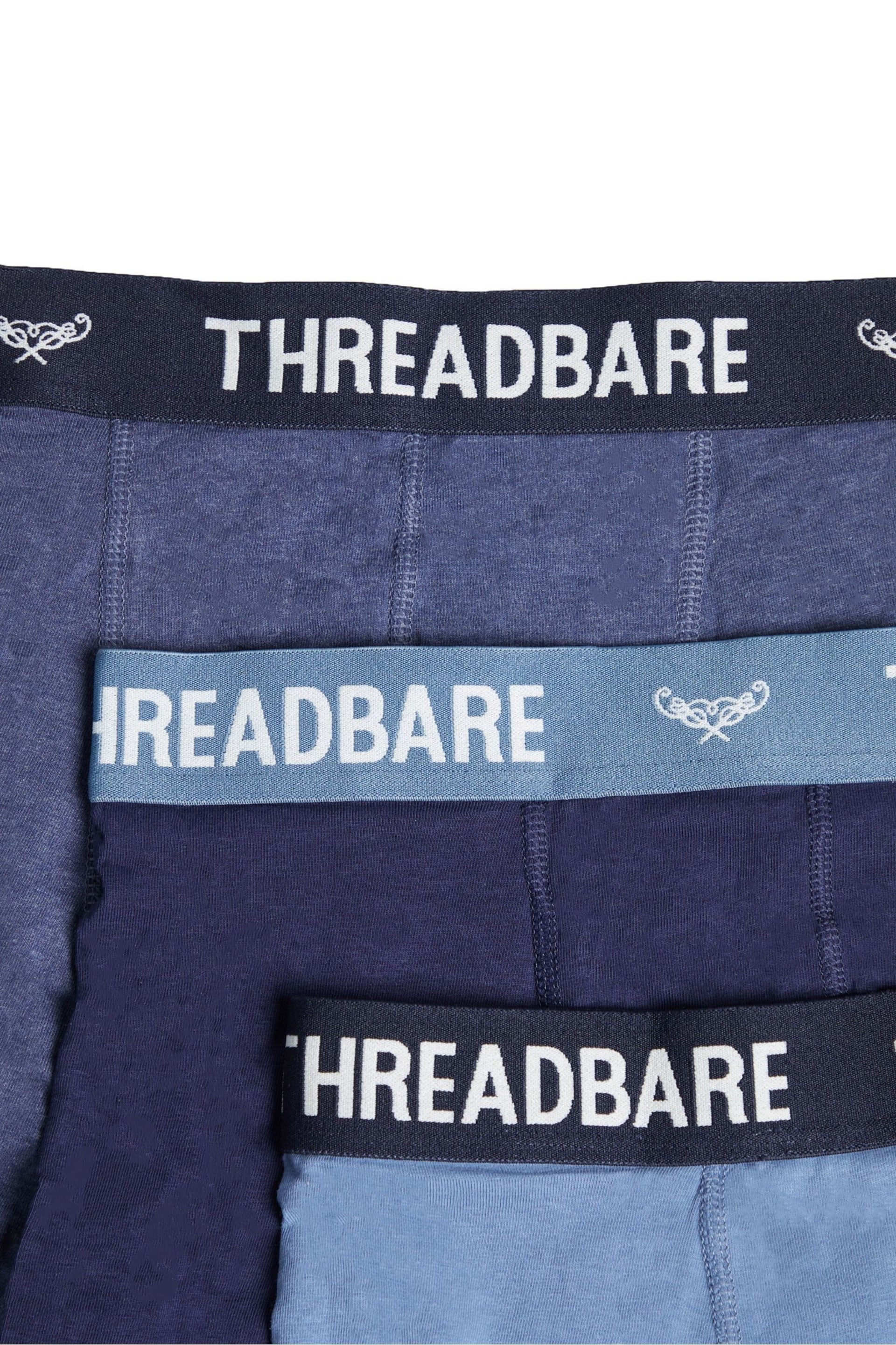 Threadbare Blue Hipster Boxers 3 Packs - Image 5 of 6