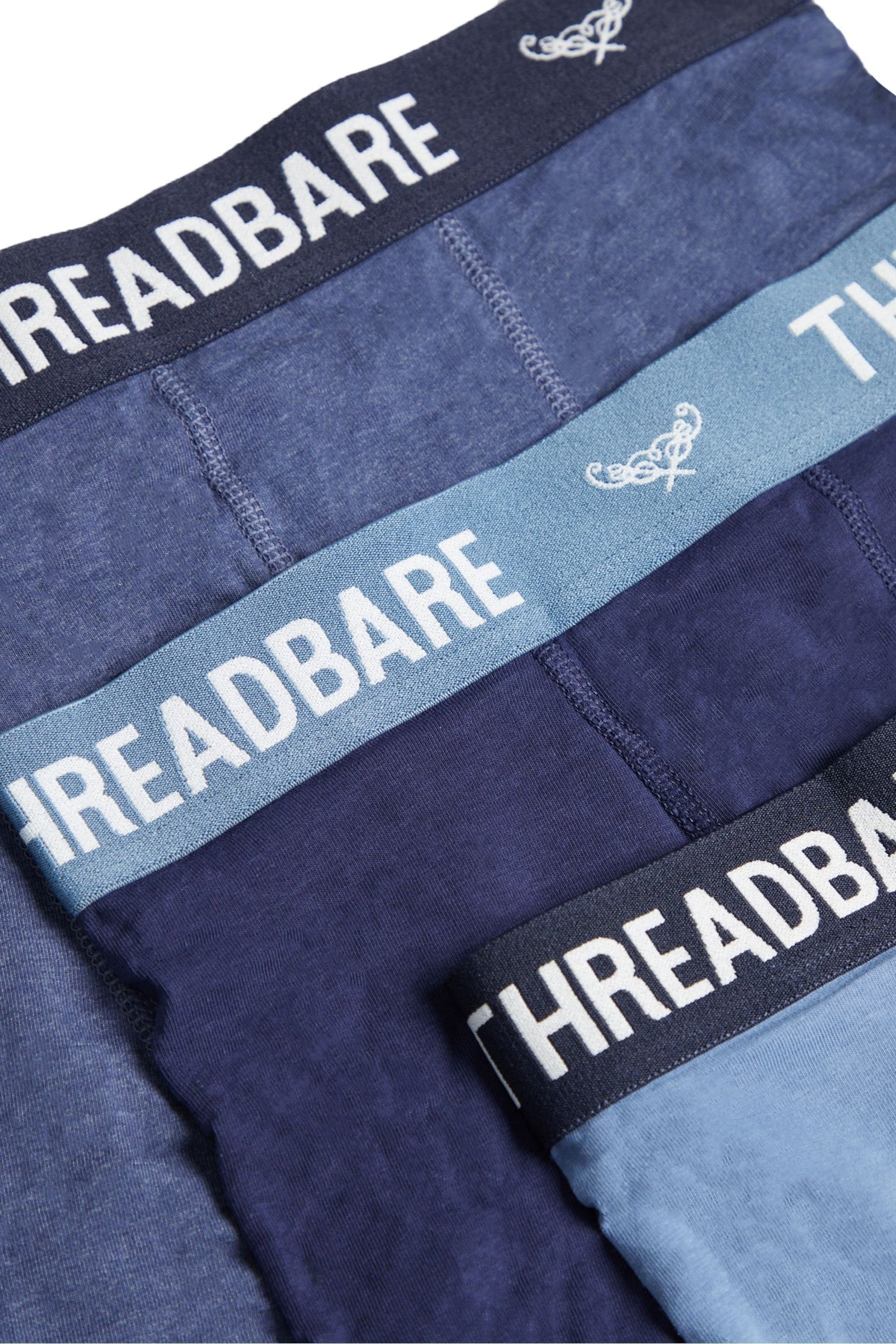 Threadbare Blue Hipster Boxers 3 Packs - Image 6 of 6