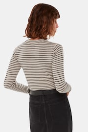 Whistles Fine Crew Stripe Knit Black Jumper - Image 2 of 5