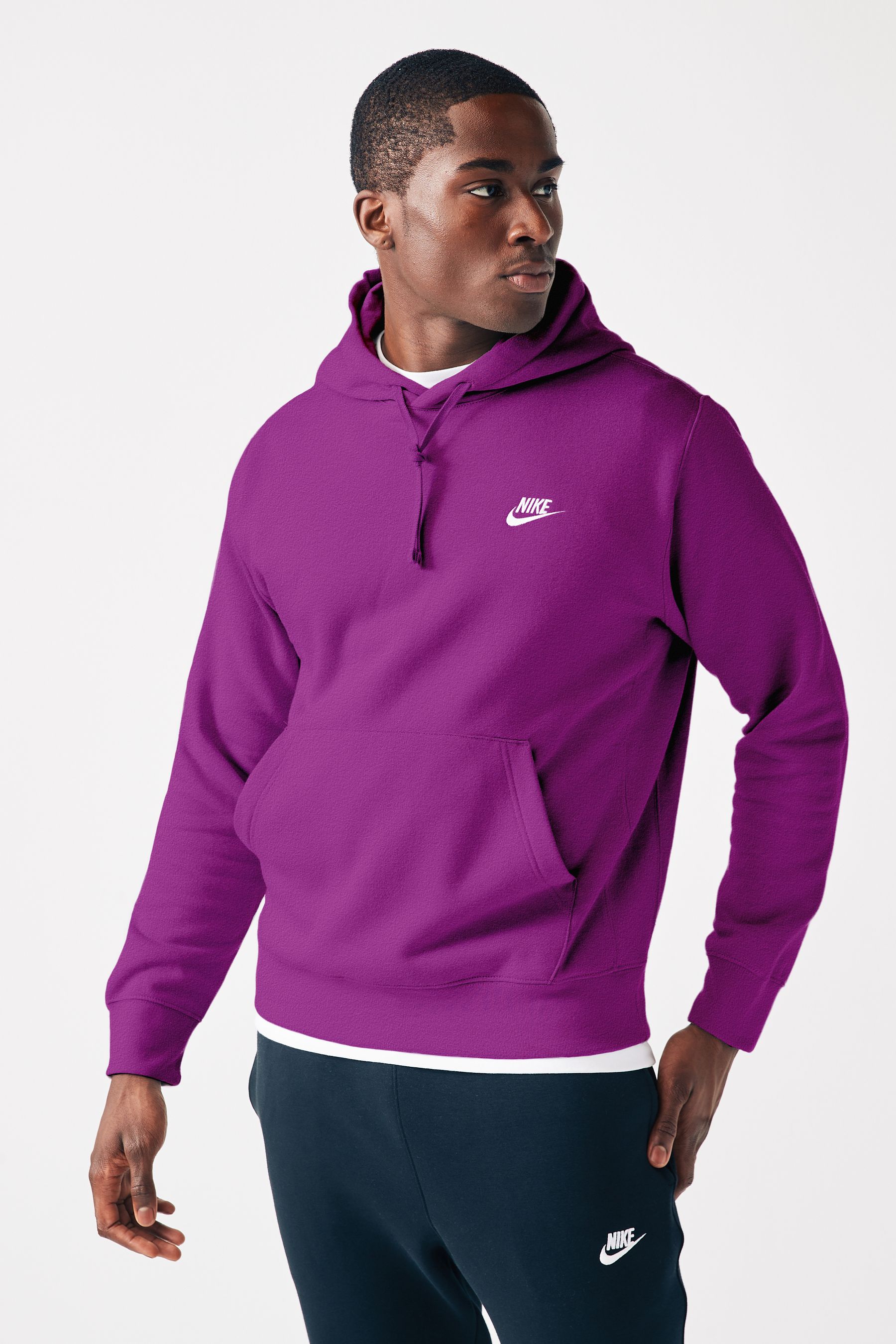 Buy Nike Plum Purple Club Pullover Hoodie from Next Lithuania