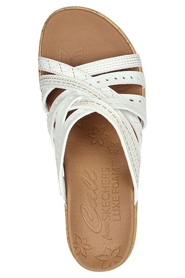 Skechers White Beverlee Hot Spring Sandals
