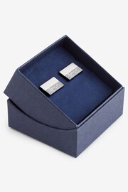 Silver Tone Father of the Bride Engraved Wedding Cufflinks - Image 2 of 7