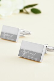 Silver Tone Father of the Bride Engraved Wedding Cufflinks - Image 7 of 7