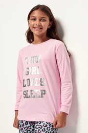 Harry Bear Pink Leopard Sleep Slogan Pyjamas - Image 4 of 4