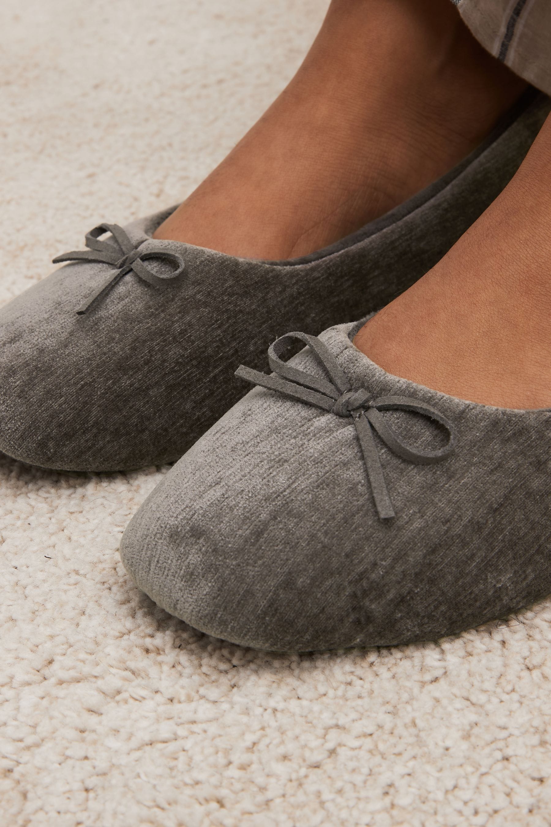 Buy Charcoal Grey Ballerina Slippers from Next Luxembourg
