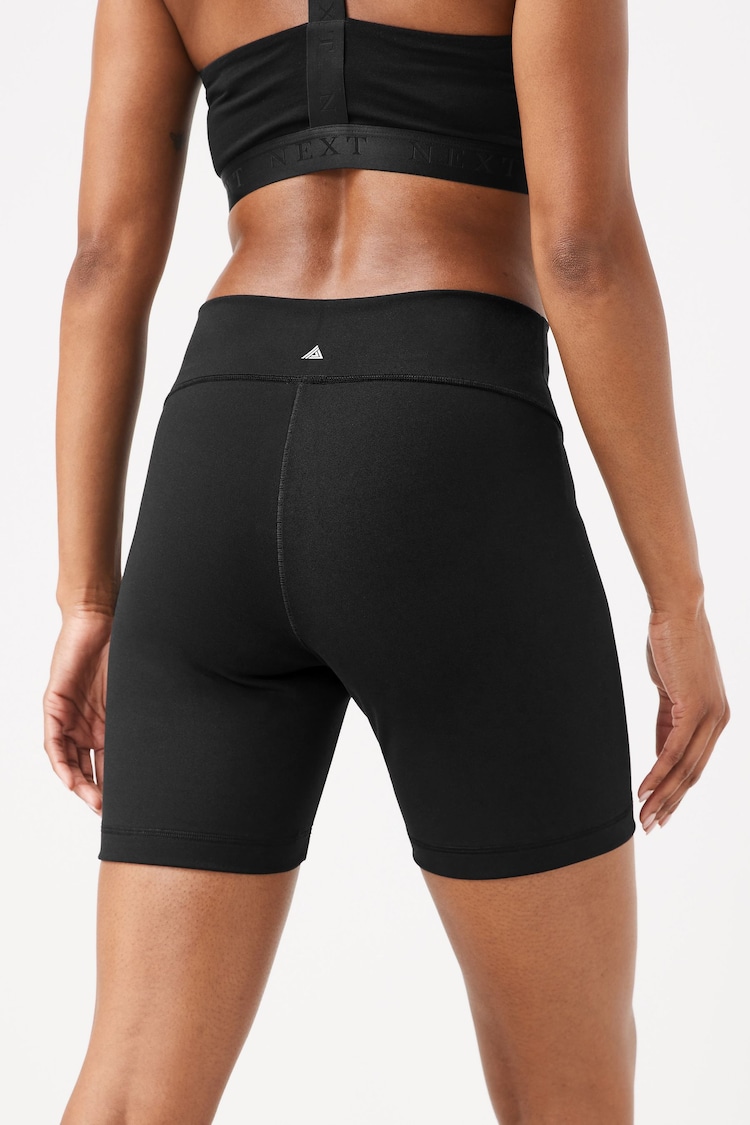 Black Next Active Sports Tummy Control High Waisted Sculpting Shorts - Image 2 of 6