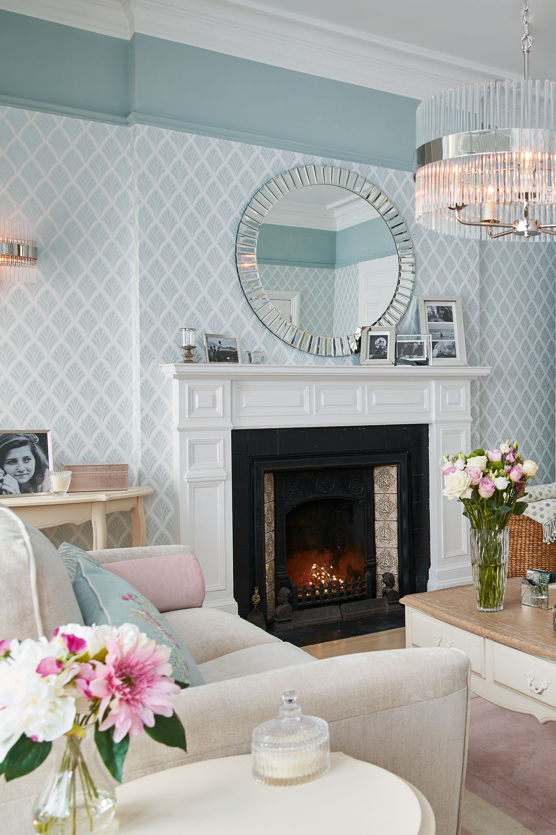 Buy Laura Ashley Duck Egg Florin Wallpaper Sample Wallpaper from the