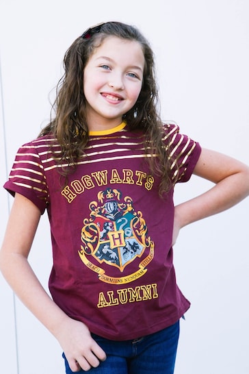 Character Brown Harry Potter Printed Dipped Back Hem T-Shirt