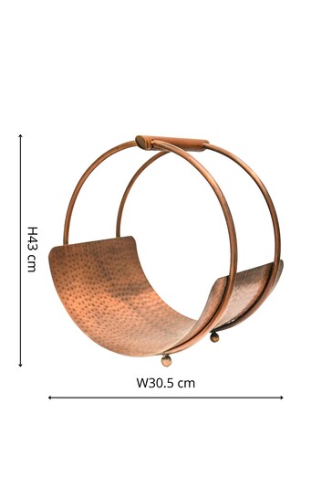 Ivyline Copper Round Luxury Leather Handle Log Holder