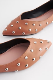 Camel Brown Forever Comfort® Studded Point Toe Flat Shoes - Image 3 of 6