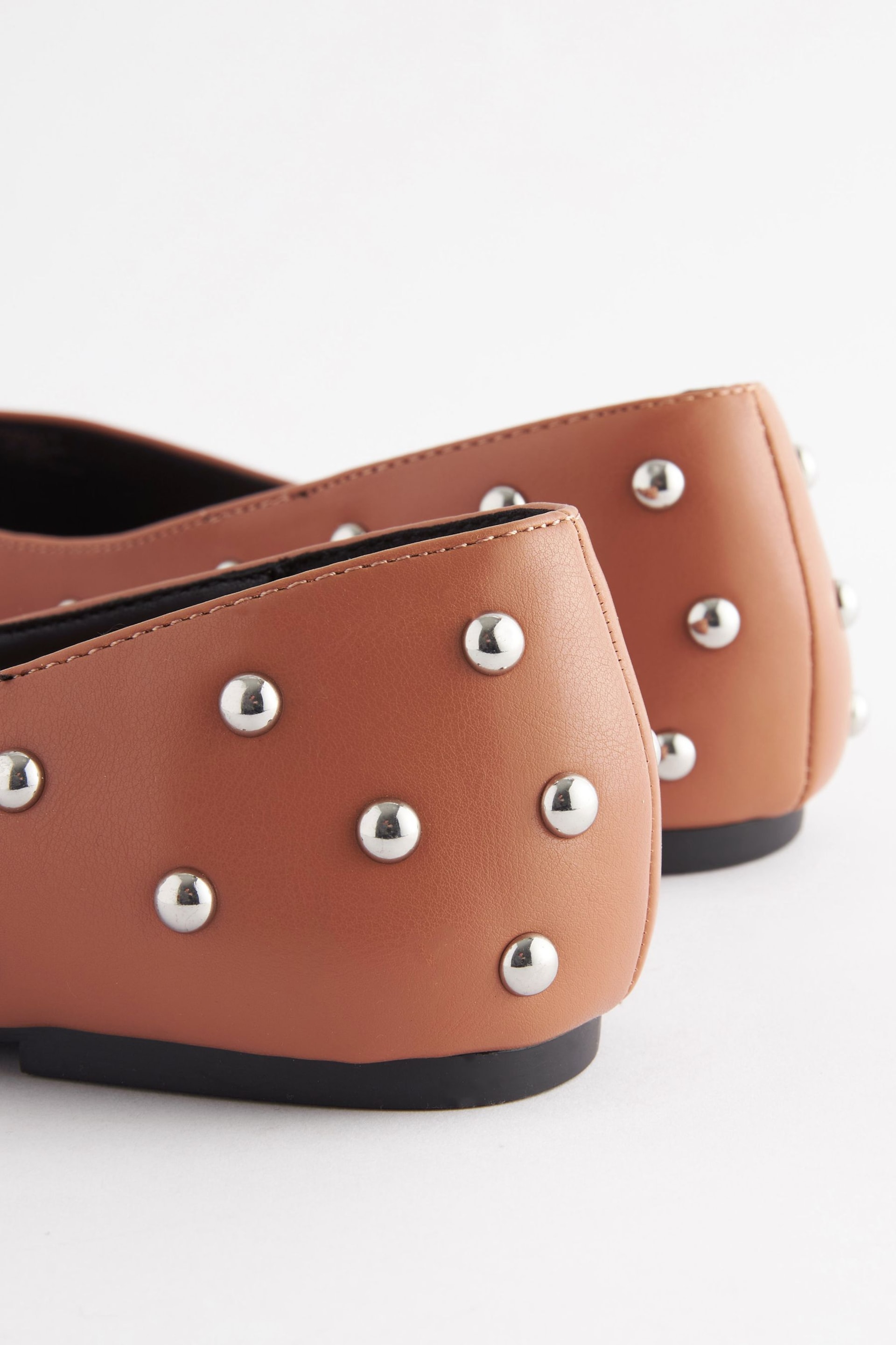 Camel Brown Forever Comfort® Studded Point Toe Flat Shoes - Image 5 of 6
