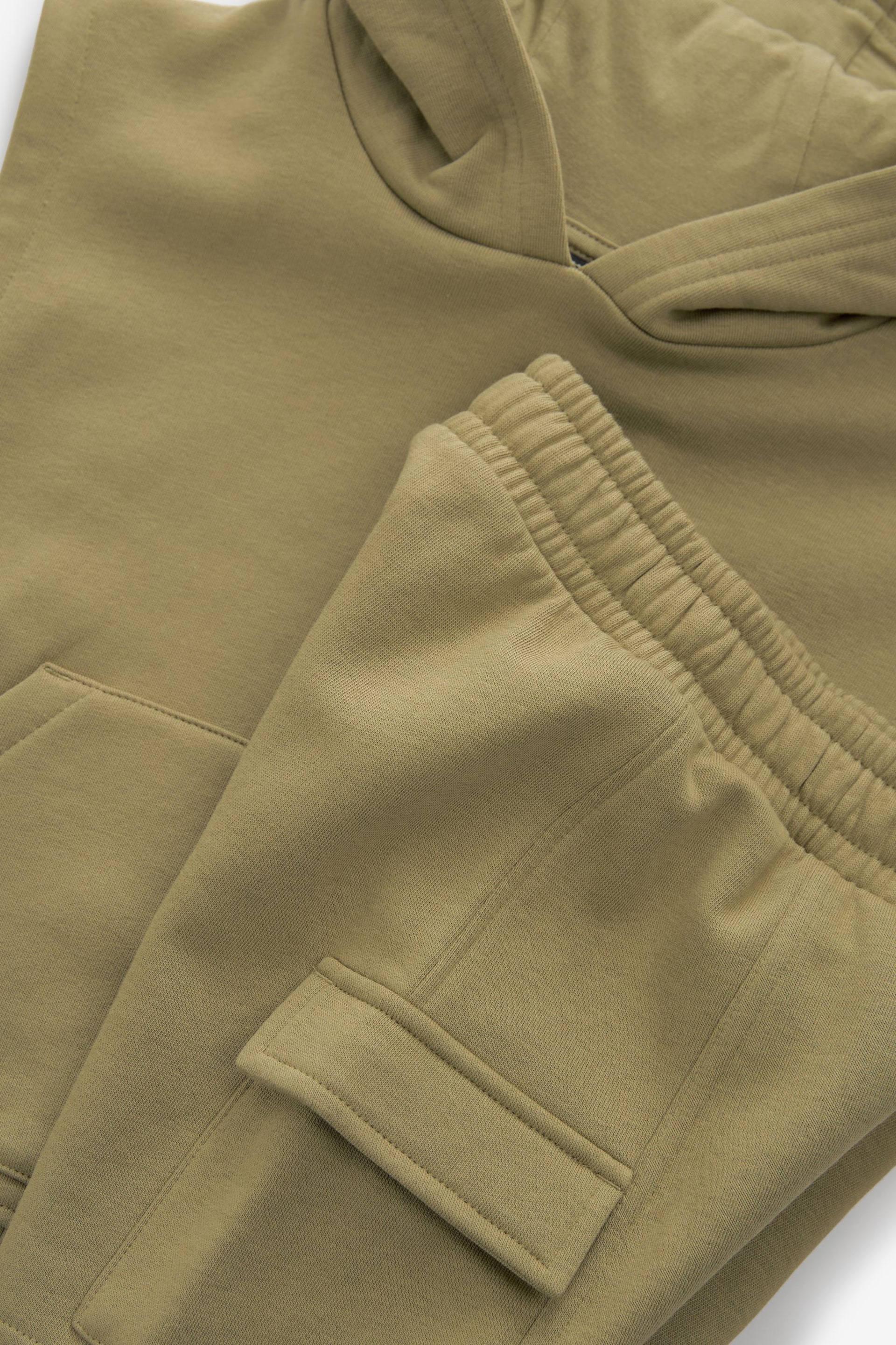 Khaki Green Short Sleeve Utility Hoodie and Shorts Set (3mths-7yrs) - Image 9 of 9