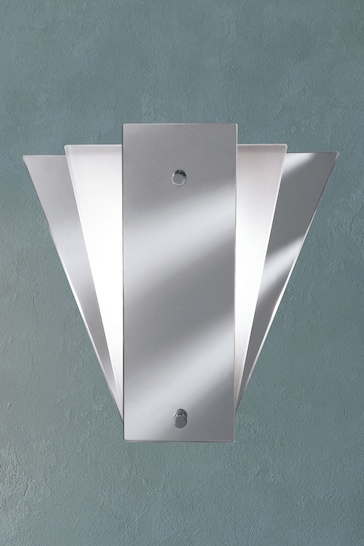 Searchlight Metal Cloro Deco Fan Style Frosted Mirror Wall Light