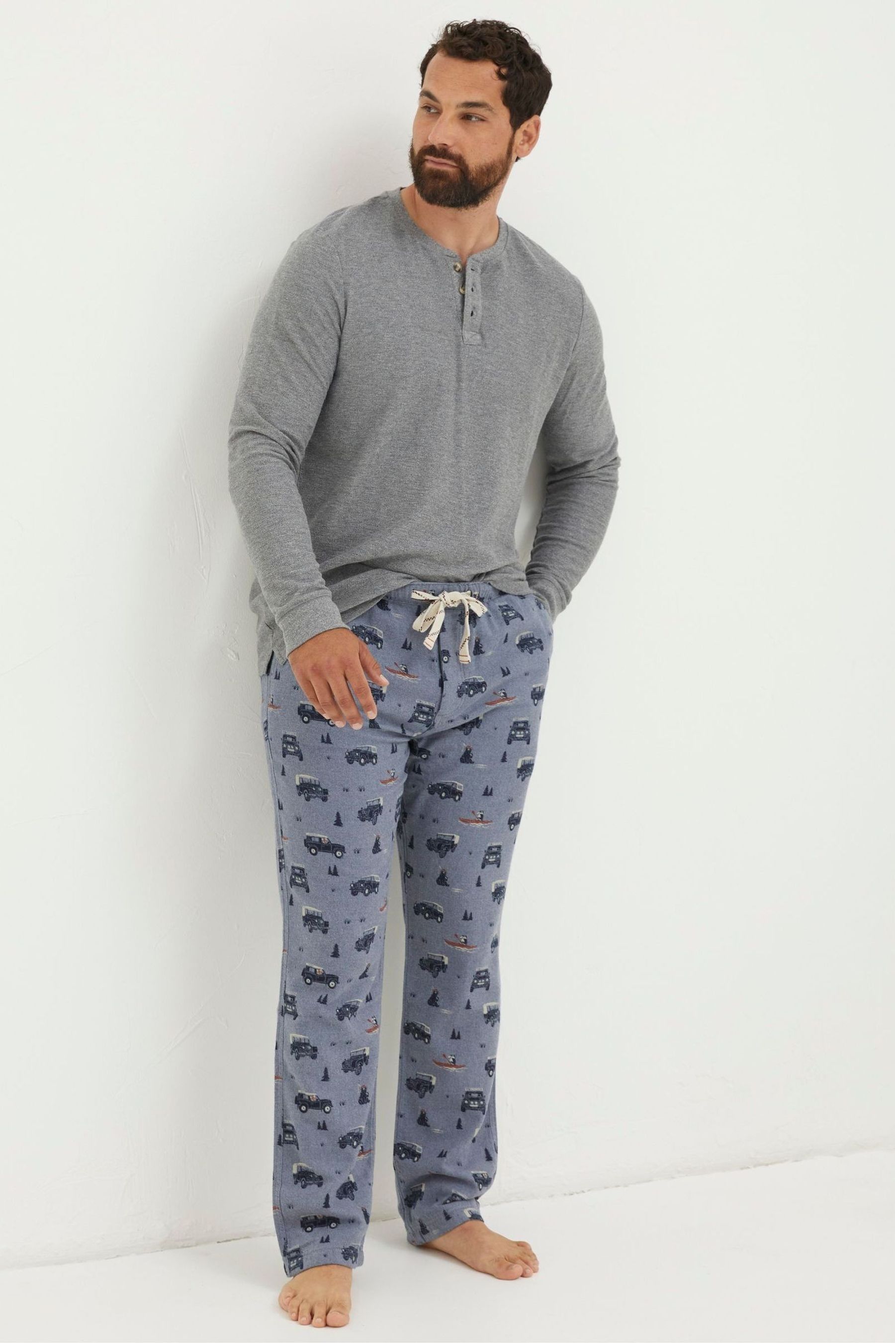 Buy FatFace Blue Landrover Print Pyjama Bottoms from Next Belgium