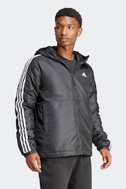 adidas Terrex Black Essentials 3-Stripes Insulated Hooded Jacket - Image 4 of 7