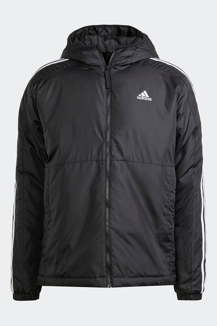 adidas Terrex Black Essentials 3-Stripes Insulated Hooded Jacket - Image 7 of 7