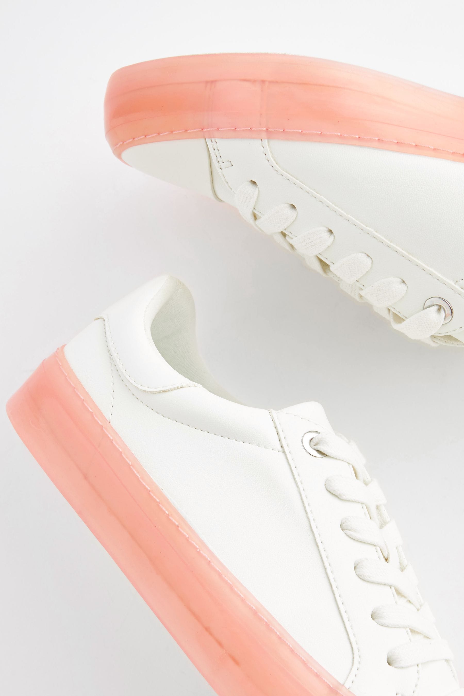 Lace up white trainers hotsell