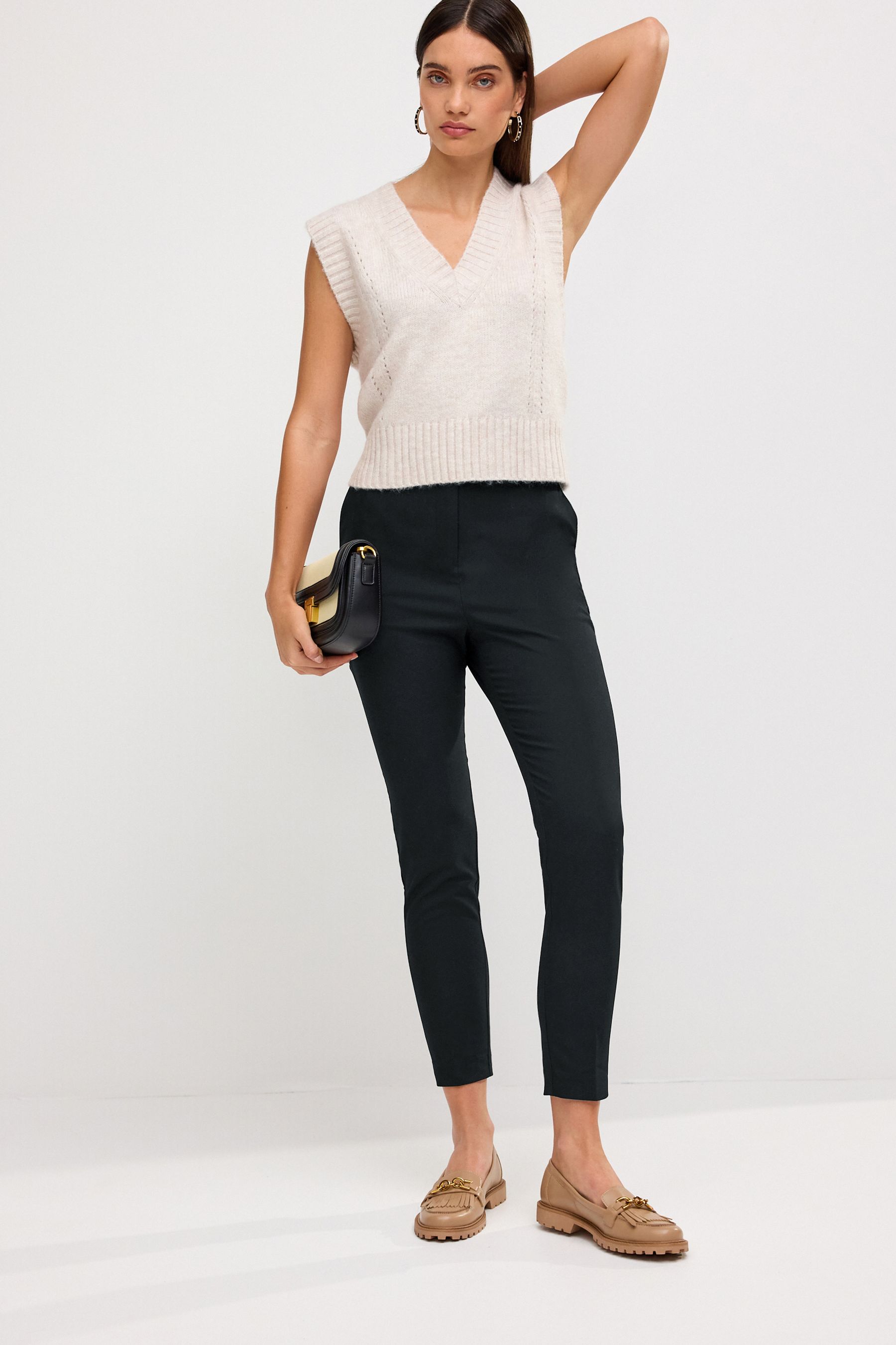 Buy Black Tailored Stretch Skinny Trousers from the Next UK online shop